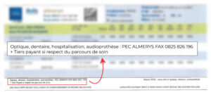 Où trouver l'hospitalisation sur la carte de tiers payant SMATIS