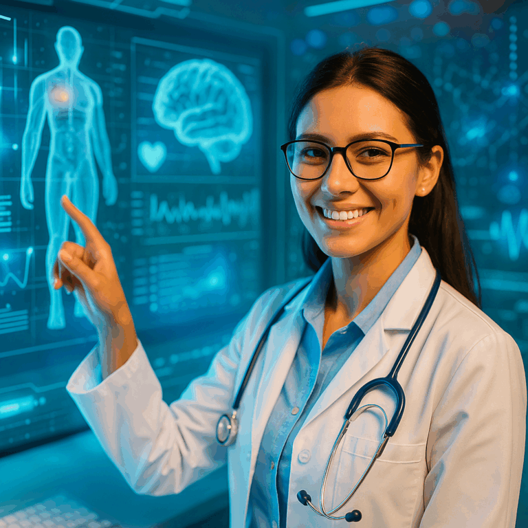 medecin utilisant intelligence artificielle pour la prevention sante sur ecran medical