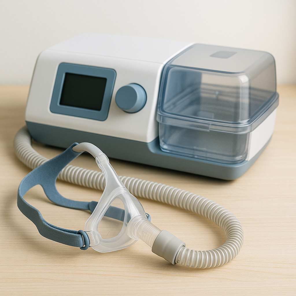 appareil PPC avec masque nasal et tuyau pour traiter l’apnée du sommeil