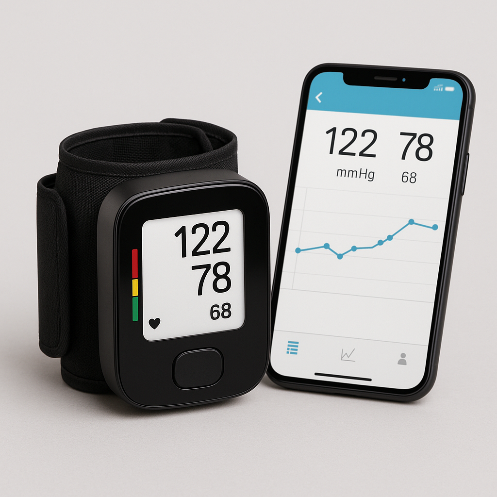 Tensiomètre connecté permettant le suivi numérique de la tension, parfois pris en charge par les mutuelles selon les garanties.