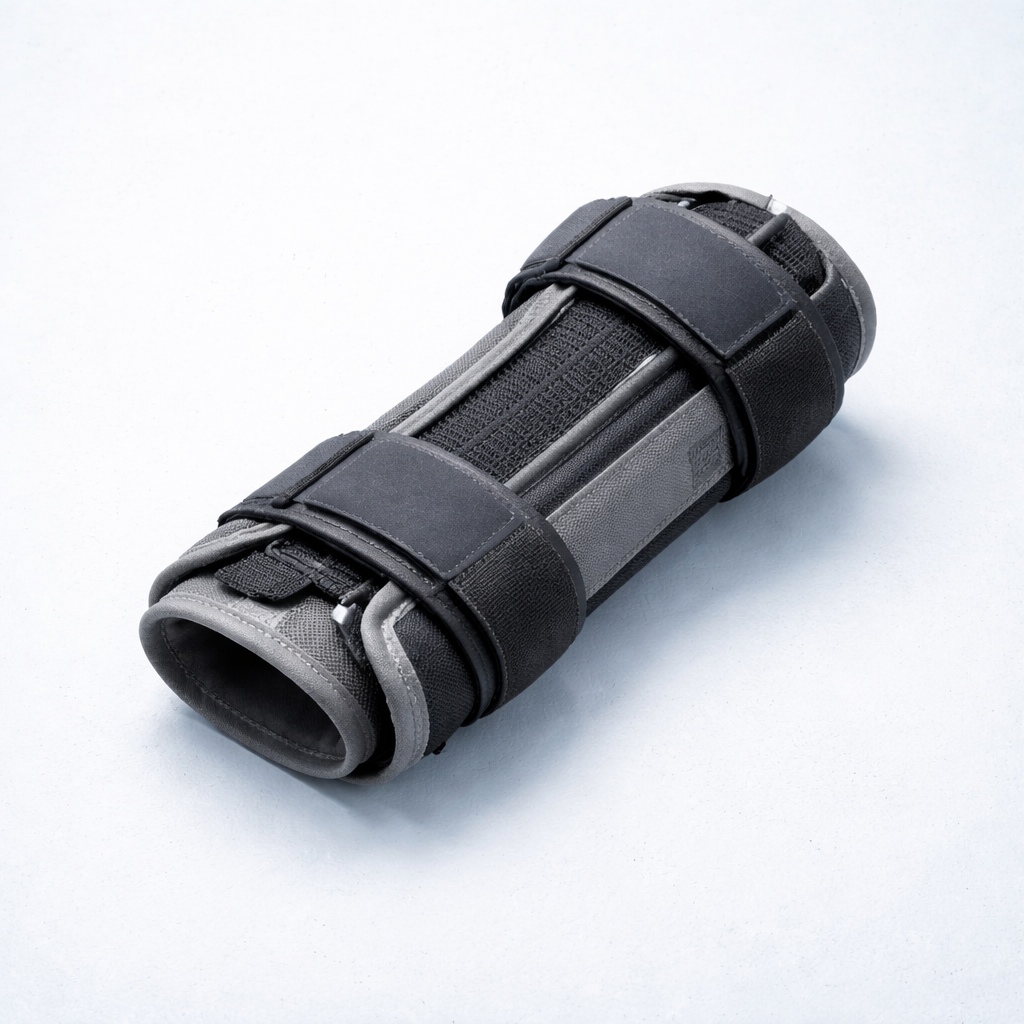 Attelle médicale de maintien utilisée pour immobiliser et stabiliser une articulation