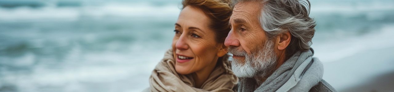 couple de séniors heureux d'être adhérents à la mutuelle SMATIS