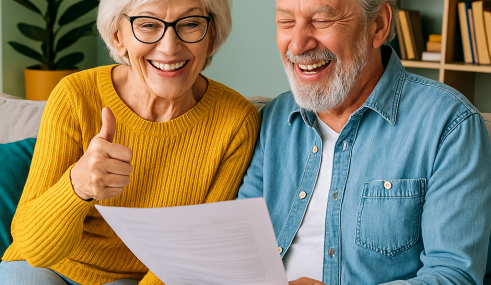 mutuelle-senior-et-faible-revenu Seniors souriants profitant d’un moment de convivialité en extérieur, symbole de vitalité et de bien-être avec une mutuelle santé adaptée.